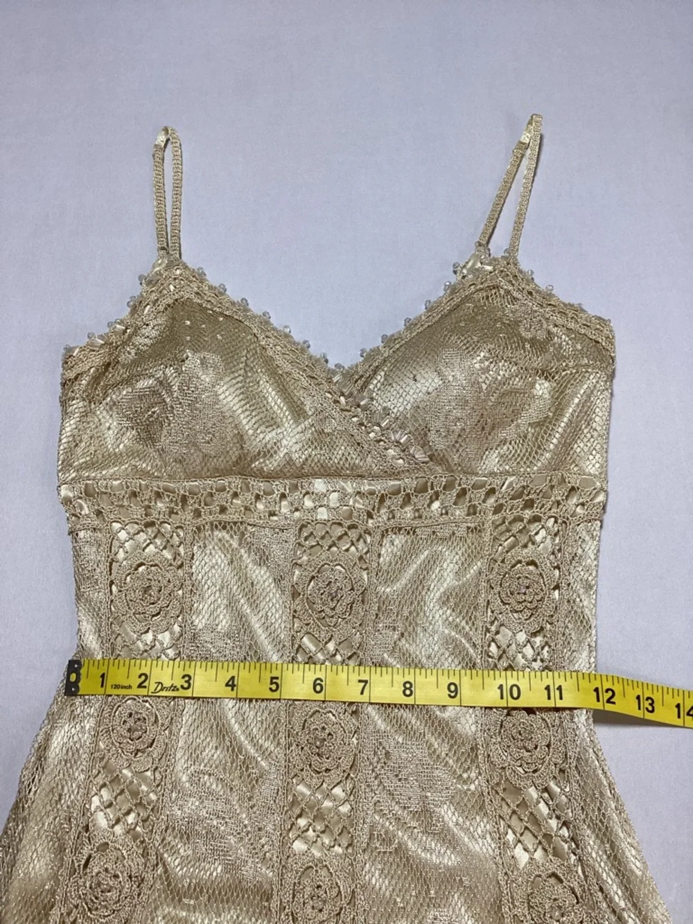 Sue Wong  Crochet Asymmetrical Slip Midi Dress - Picture 15 of 16